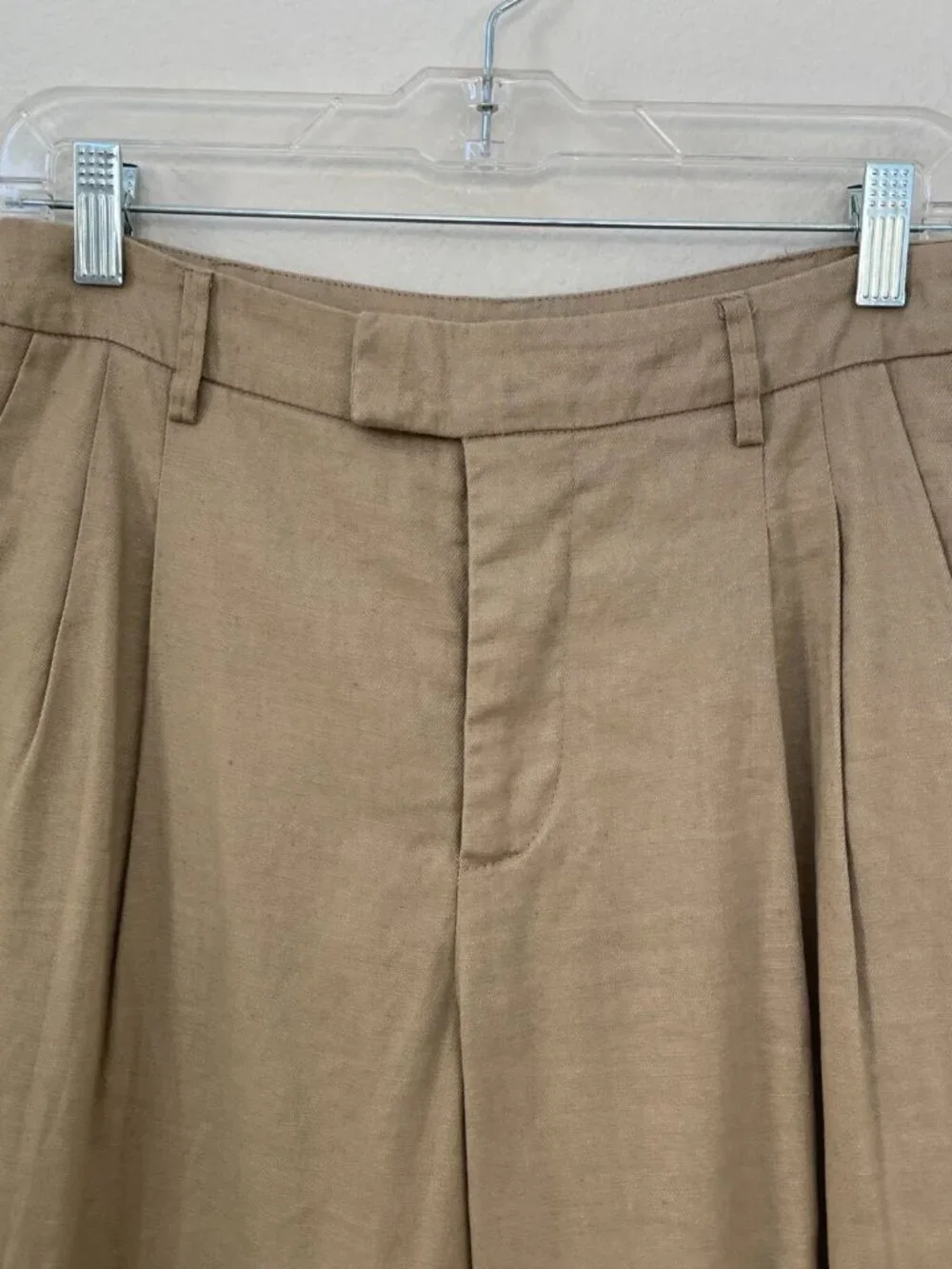 Rails Womens 6 Khaki Wide Leg Pants Marnie Drift Wood Linen Cotton Blend Pleated